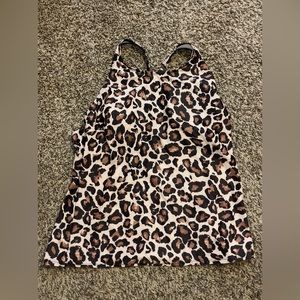 Leopard print tankini top